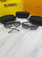 Louis Vuitton Men's Women's Monogram Gold Bar Sunglasses - Image 5