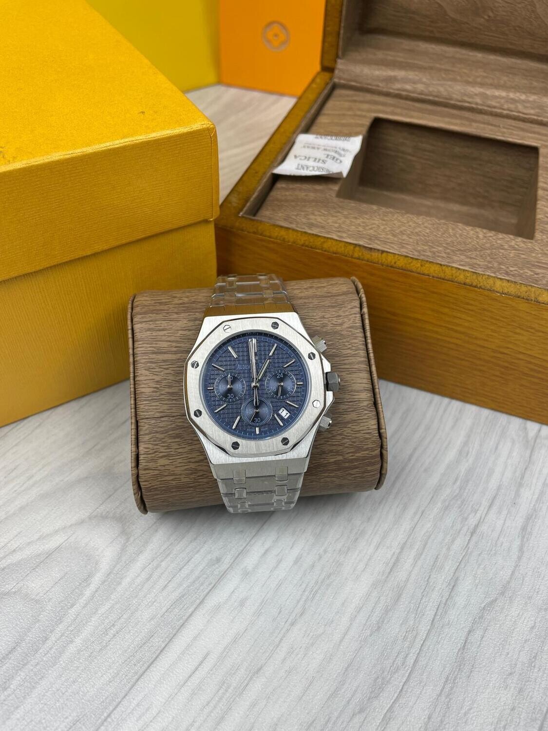 3179909951.jpg Audemars Piguet Royal Oak Silver Watch in Blue Dial - Image 1