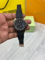 Rolex Yacht Master Gold/Black Watch with Rubber Straps Men's