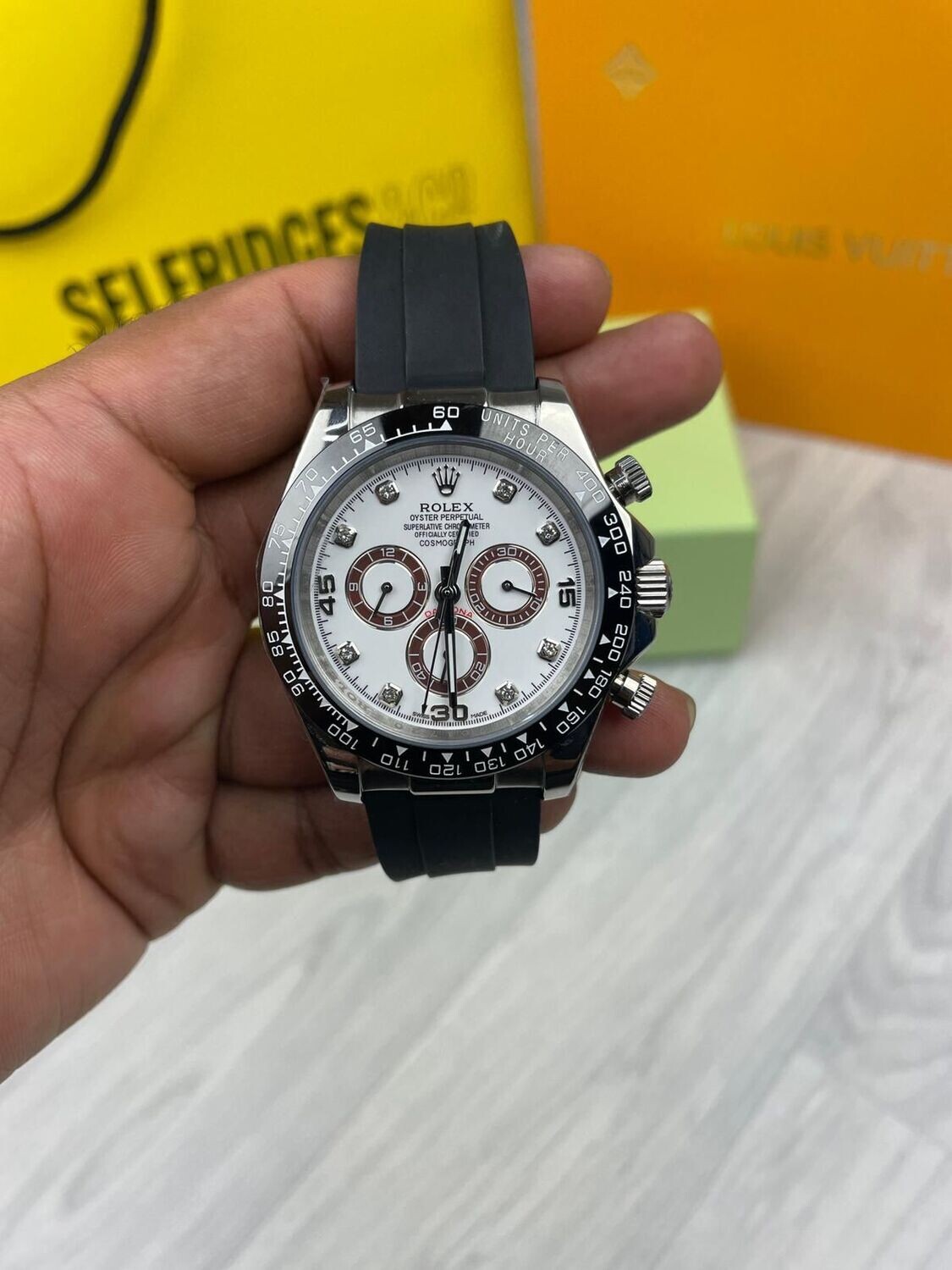 3181433336.jpg Rolex Cosmograph Daytona Oyster Perpetual Rubber Strap Watch Men's - Image 1