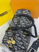 Christian Dior Oblique Embroidery Travel Bag With Additional Duffle Bag With Zipper - Image 3