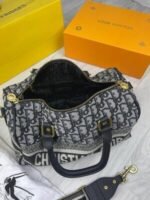 Christian Dior Oblique Embroidery Travel Bag With Additional Duffle Bag With Zipper - Image 5