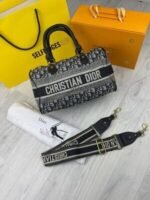 Christian Dior Oblique Embroidery Travel Bag With Additional Duffle Bag With Zipper - Image 2