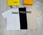 Balenciaga Tshirts Men Women Replica Tshirt Half Sleeves T-shirts Men's Women's Reps T-shirt Fake Crewneck Rep T Shirt Cheap First Copy Front Back Logo Printed Tee Shirts Black White Beige Sale UK - Image 3