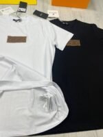Fendi Monogram Jersey Cotton T-Shirt In Black And White Colors