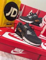 Nike Air Max 90 3D Swoosh Black Grey Orange Men's Trainers - Image 2