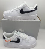 Nike Air Force 1 One Low '07 White Black Pebbled Leather Trainers