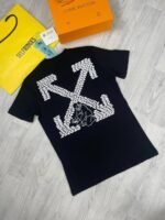 Off-White Men Women Brick Arrow Slim Replica X Tshirts Clothes T Shirt Off White Men's Women's Short Sleeves Reps Top Shirts Fake T-shirts First Copy Tee Rep Tshirt Black Cheap T-shirt Sale UK
