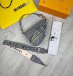 Christian Dior Oblique Saddle Bag With Shoulder Strap - Image 3