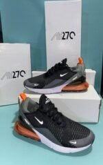 Nike Air Max 270 Essential Black Grey Orange White Men's Sneakers - Image 2