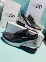 Nike Air Max 270 Black Phantom Fierce Pink Metallic Silver Women Sneakers - Image 3