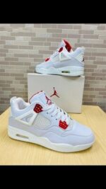 Nike Air Jordan 4 White Metallic Red GS Men's Shoes - Image 2