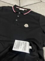Moncler Men's Women's Replica Polos Shirts Logo Patch Half Sleeve Men Women Fake Reps Stripe Shirt Cheap Polo Rep First Copy Black Optical White Light Blue Navy Blue Grey Off White Mustard Sale UK - Image 6