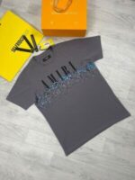 Amiri Logo T-shirts For Men Women Ink Splash IN Black White Grey Beige Colors - Image 5
