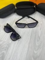 Gucci Men Women Black Blue Rectangular Frame Sunglasses