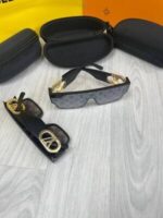 Louis Vuitton Men Women Curved Frame LV Logo Sunglasses - Image 2