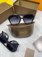 Gucci Men's Women's Aviator Black Blue Sunglasses - Image 2