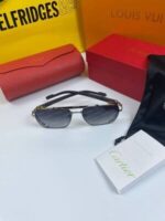 Cartier Rectangular Metal Frame Sunglasses in 2 Colors - Image 4