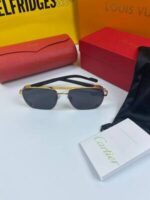 Cartier Rectangular Metal Frame Sunglasses in 2 Colors - Image 3