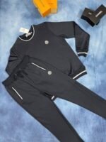 Moncler Men's Women's Reps Full Tracksuits Long Sleeves Cheap Replica Men's Women's Sports Gym Boys Girls Tracksuit Set Logo Printed First Copy Nylon Fake Reps Black Grey Navy Blue Sale UK - Image 4
