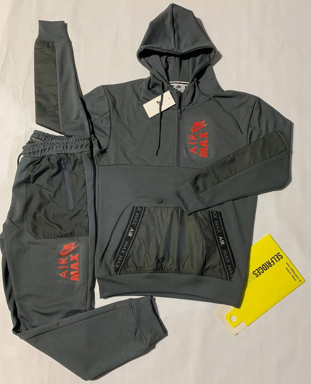 3603394323.jpg Nike Air Max Oversized Pullover Hoodie Asphalt Lychee Tracksuit Set in 3 Colors - Image 1