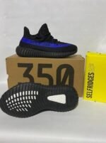 Adidas SPLY 350 Yeezy Shoes Comfort Trainer In Black & Blue Line - Image 2
