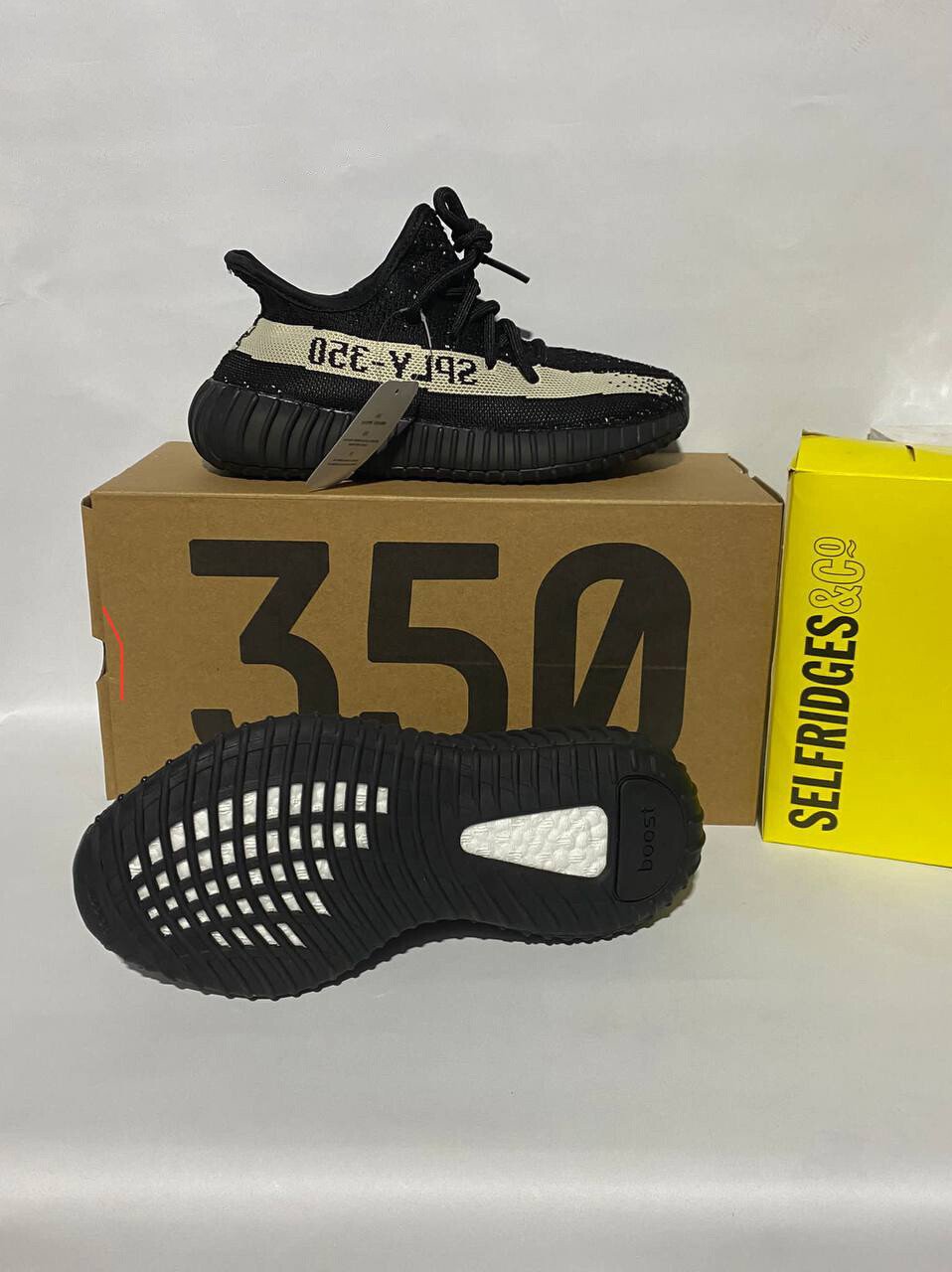 3629084526.jpg Adidas SPLY 350 Yeezy Black Foam Shoes Comfort Trainer - Image 1