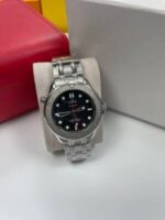 Omega Seamaster Diver 300M Professional Wave Black Dial Silver Chain Men's Watch - Image 2