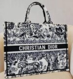 Christian Large Dior Book Tote Bag Tigers Graphics Embroidery M1286ZTDT_M34 - Image 2