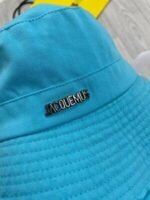 Jacquemus Women Bucket Hat String Replica Cotton Women's Luxury Fake Hats Reps Logo Plaque Adjustable Cheap Boonie Ladies Caps First Copy Rep Blue Sale UK - Image 3