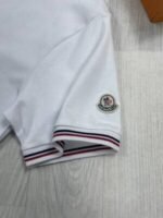 Moncler Men Polo Shirt Short Set Replica Logo Patch Half Sleeve Men's Reps Tshirt Stripe White First Copy Shirts Black Shorts Sets Cheap Cotton Boys Polos T-shirt Rep Fake Sale UK - Image 5