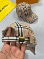 Burberry Baseball Men Women Reps Sports Replica Check Brown Black Cap Men's Women's Front Logo Luxury Designer Rep First Copy Cheap Fake Caps Cotton Hat Boys Girls Athletic Hats Sale Discount UK - Image 6