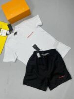 Prada Milano Logo Half Sleeves T-shirts Shirts Set - Image 3