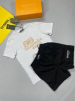 Balenciaga BB Paris Logo Crewneck T-shirt Shorts Set