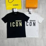 ICON Dsquared2 T-shirt in Black and White - Image 2