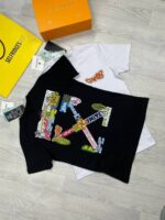 Off White Men Women Replica Multi Logo Tee Shirts Off-White Kids Arrow Race Tshirt Men's Women's Rep T-shirt Black Cheap Tshirts Racing X T-shirts First Copy Short Sleeves Reps T Shirt Fake Sale UK