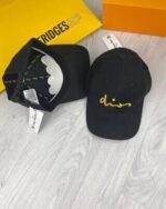 Dior Logo Printed Cap Baseball Hat Caps in Black & Gold Colors - Image 4