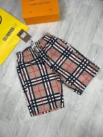 Burberry Replica Men's Black Short Luxury Designer Logo Printed Comfortable Relaxed Fit Cotton Shorts Mens Reps First Copy Elastic High Waist Check Pyjama Rep Boys Cheap Fake Classic Discount Sale UK - Image 2