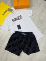Balenciaga Logo T-shirt Shorts Set - Image 3