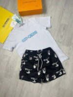 Off-White Clothing T-shirt and Swim Shorts Sets Black Tee tShirt White Shirts with Black Set - Image 3