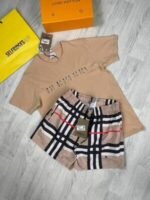 Burberry Men Replica Shorts Set Vertical Logo Tshirt Men's Fake Reps Tshirts Short Sets Boys Rep T-Shirts Man Black Multicolor Tee Shirts Mans T Shirt Cheapest Design First Copy Sale Discount UK - Image 6