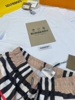 Burberry London England Men Replica Beige Shorts Set Logo Print Round Neck Tshirt Men's Fake Reps Tshirts Short Sets Boys Rep T-Shirts Man Black Multicolor Tee Shirts Mans T Shirt Discount Sale UK - Image 5