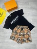 Burberry London England Classic Men Replica Shorts Set Printed Logo Real Short Sleeves Tshirt Men's Fake Reps Tshirts Short Sets Rep T-Shirts Man Black Tee Shirts Mans T Shirt Best Discount Sale UK - Image 5
