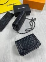 Chanel Women Luxury Grained Calfskin Leather Bag Gold Silver Chain Replica Auth Bags Women's Flap Mini Handbag Reps Cheap First Copy Ladies Handbags Rep Casual Shoulder Black Purse Fake Sale UK - Image 5