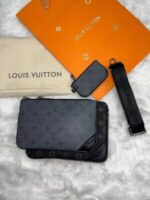 Louis Vuitton Men LV Trio Triple Crossbody Messenger Leather Pouch Bag - Image 3