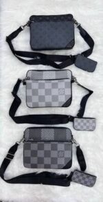 Louis Vuitton Men LV Trio Triple Crossbody Messenger Leather Pouch Bag - Image 2