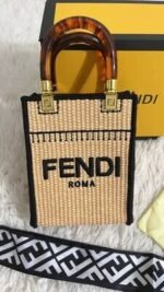 Fendi ROMA Monogram Sunshine Shopper Mini Tote Bag In 3 Colors - Image 5
