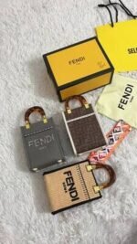 Fendi ROMA Monogram Sunshine Shopper Mini Tote Bag In 3 Colors - Image 2