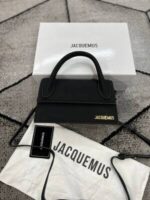 Jacquemus Le Chiquito Noeud Replica Foldover Women Mini Tote Reps Leather First Copy Folded Bag Logo Plaque Long Belt Cheap Shoulder Bags Women's Fake Purse Rep Black Green Beige Pink Brown Sale UK - Image 3