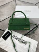Jacquemus Le Chiquito Noeud Replica Foldover Women Mini Tote Reps Leather First Copy Folded Bag Logo Plaque Long Belt Cheap Shoulder Bags Women's Fake Purse Rep Black Green Beige Pink Brown Sale UK - Image 5
